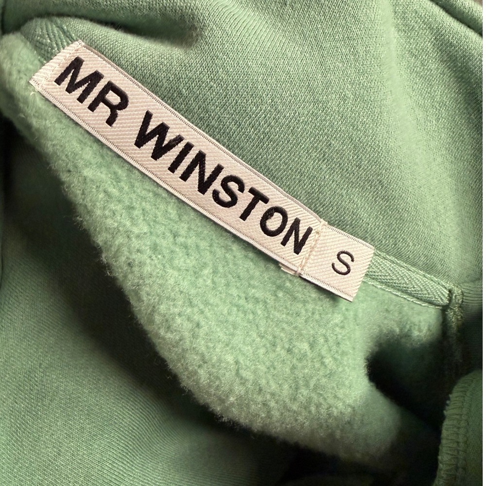 Mr Winston Sage Green Quarter Zip Sweatshirt Oversized Pullover Small - Picture 3 of 11